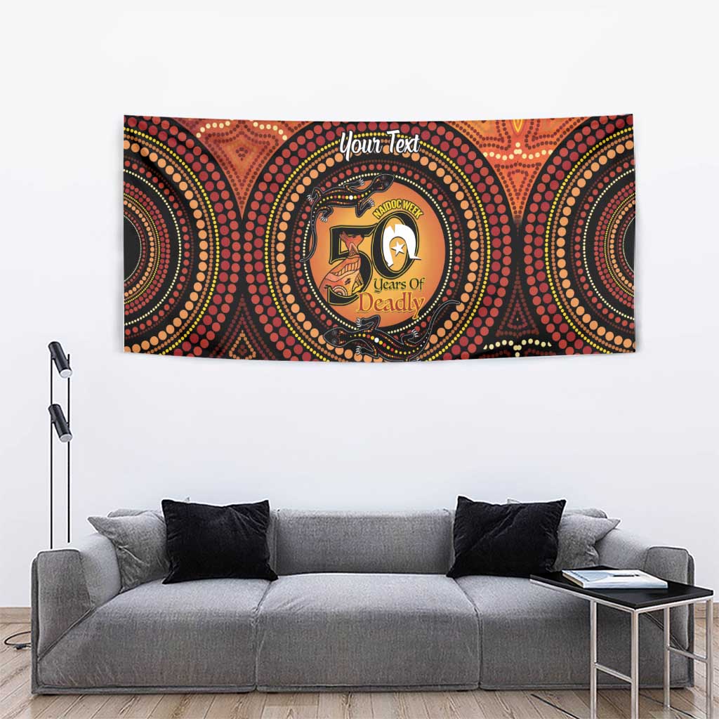 NAIDOC Week 2026 Personalised Tapestry 50 Years of Deadly Lizard Kangaroo Aboriginal Art