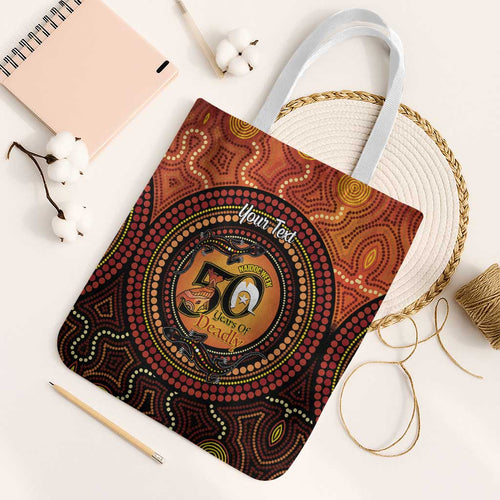 NAIDOC Week 2026 Personalised Tote Bag 50 Years of Deadly Lizard Kangaroo Aboriginal Art
