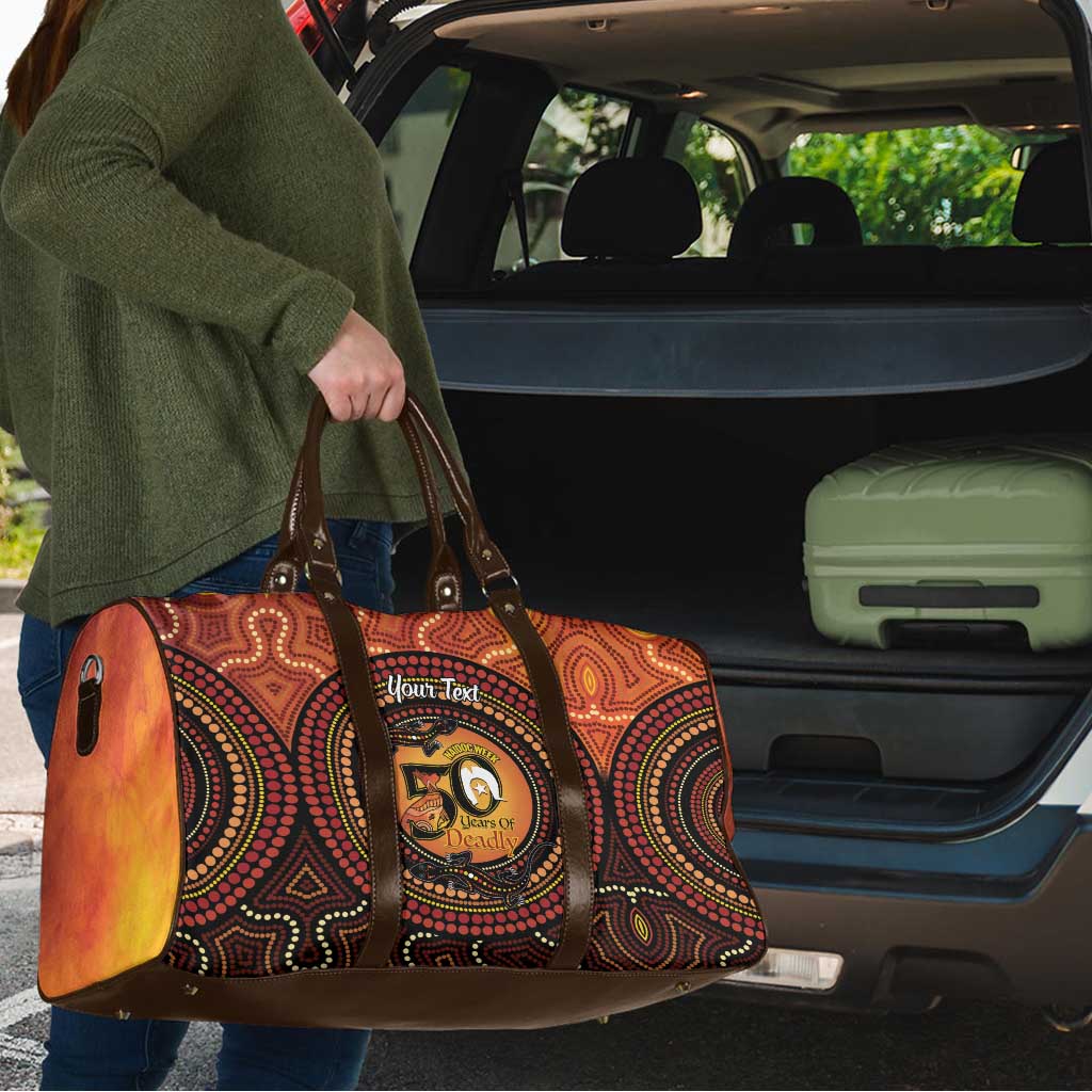 NAIDOC Week 2026 Personalised Travel Bag 50 Years of Deadly Lizard Kangaroo Aboriginal Art