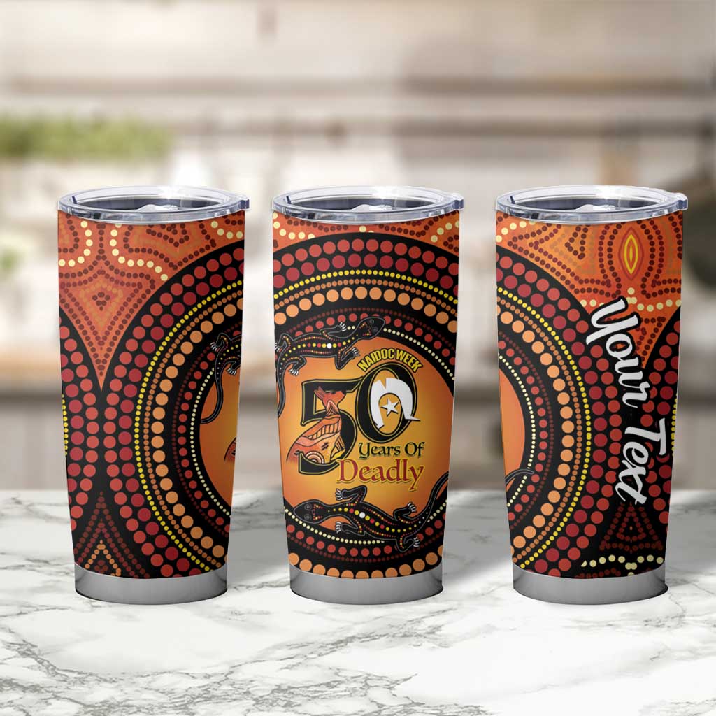 NAIDOC Week 2026 Personalised Tumbler Cup 50 Years of Deadly Lizard Kangaroo Aboriginal Art