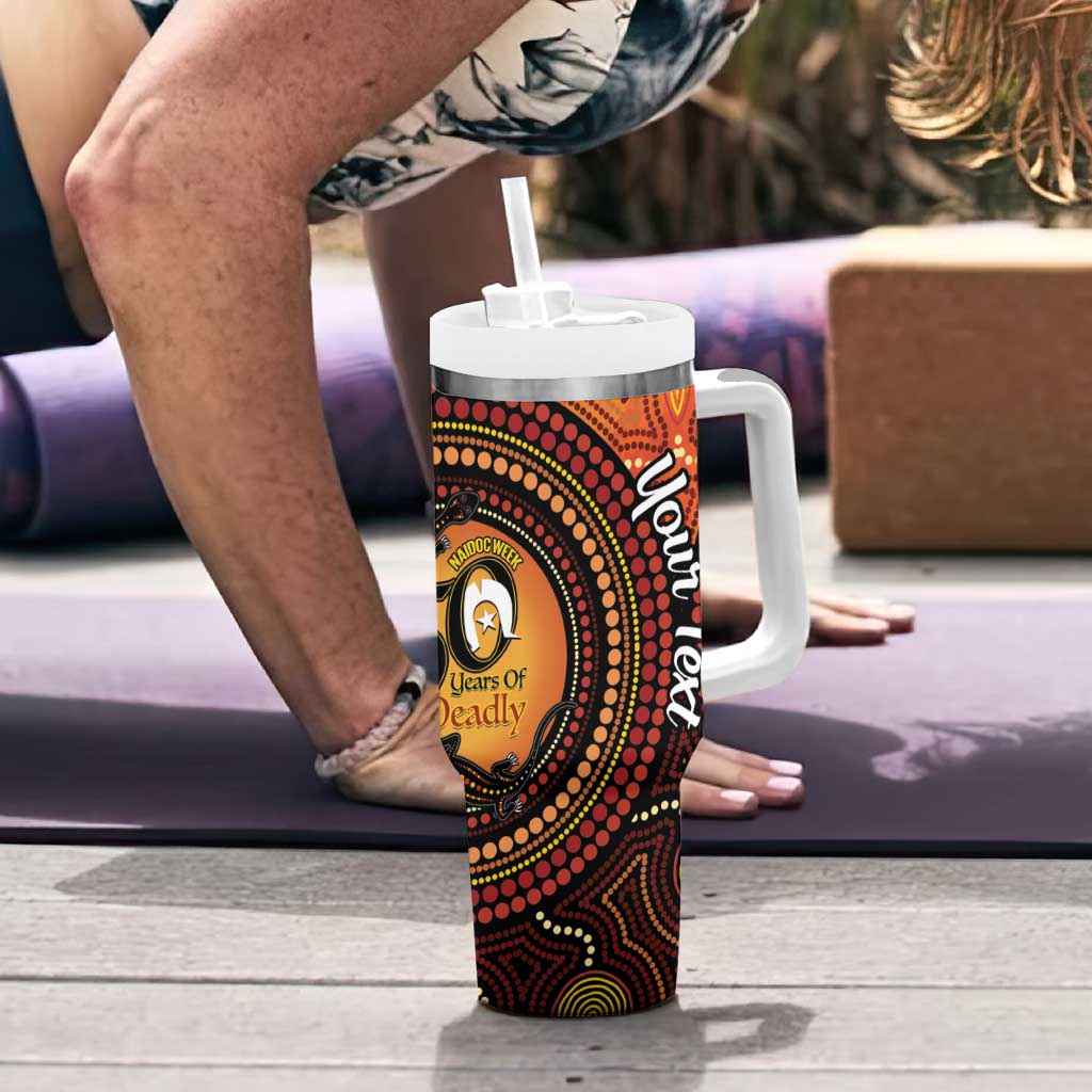 NAIDOC Week 2026 Personalised Tumbler With Handle 50 Years of Deadly Lizard Kangaroo Aboriginal Art