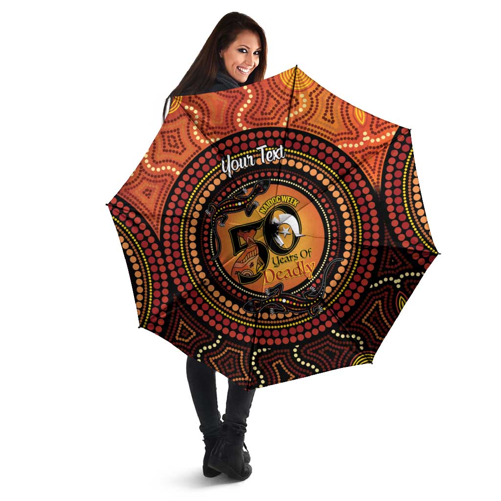 NAIDOC Week 2026 Personalised Umbrella 50 Years of Deadly Lizard Kangaroo Aboriginal Art