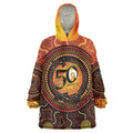 NAIDOC Week 2026 Personalised Wearable Blanket Hoodie 50 Years of Deadly Lizard Kangaroo Aboriginal Art