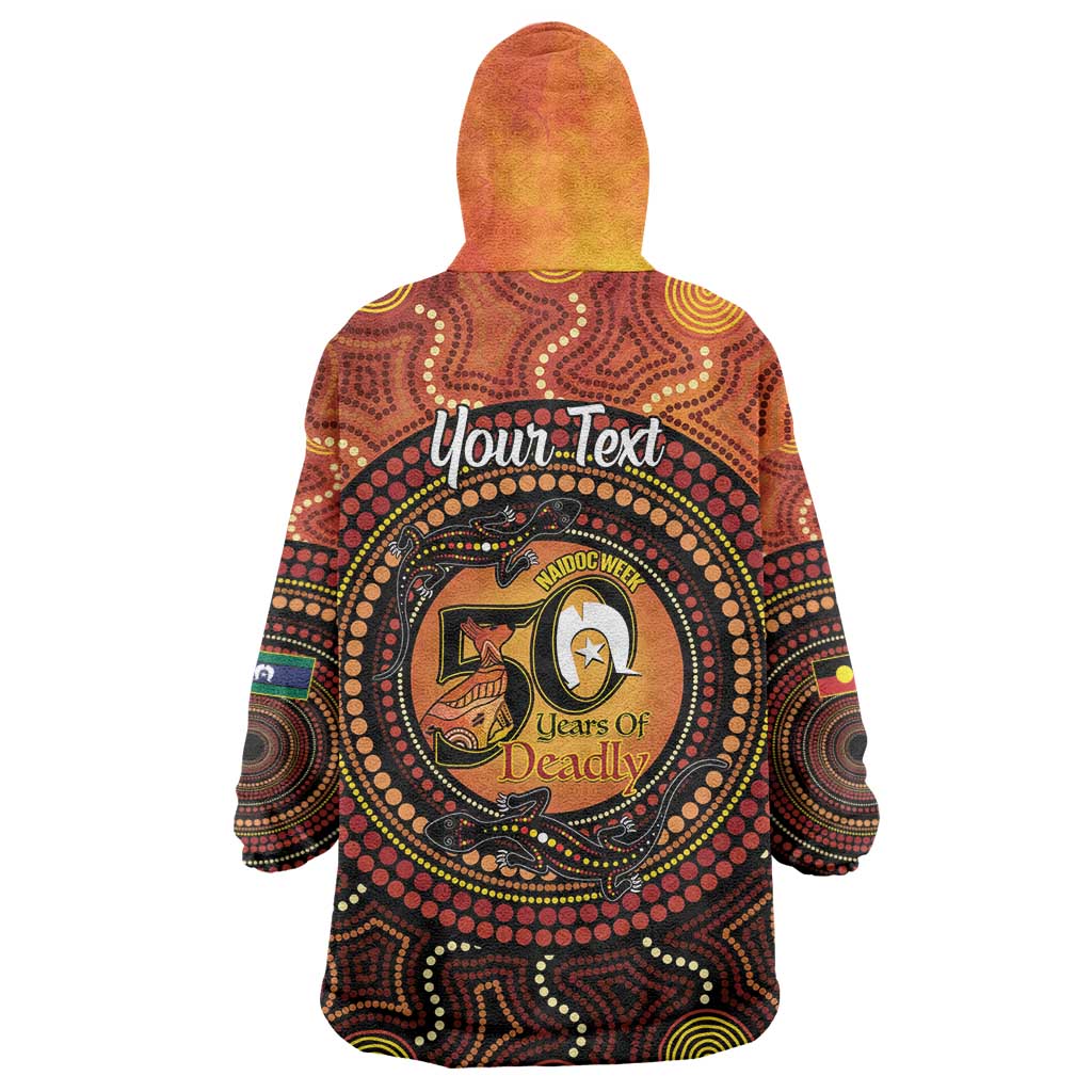 NAIDOC Week 2026 Personalised Wearable Blanket Hoodie 50 Years of Deadly Lizard Kangaroo Aboriginal Art