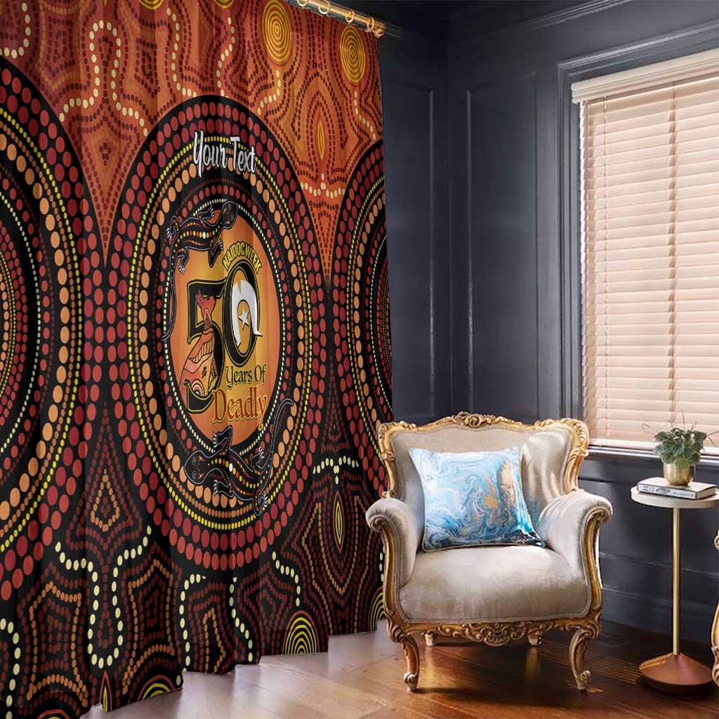 NAIDOC Week 2026 Personalised Window Curtain 50 Years of Deadly Lizard Kangaroo Aboriginal Art