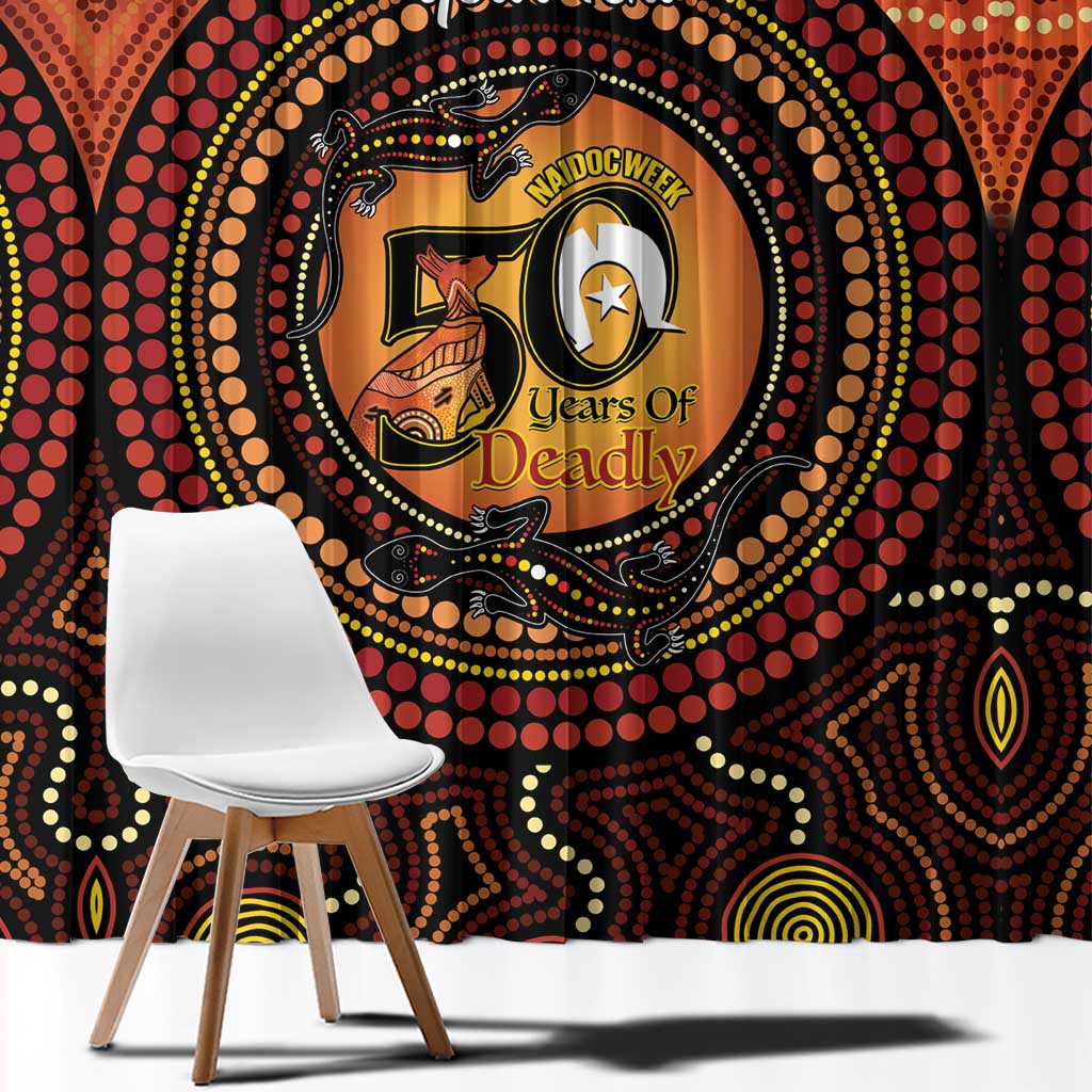 NAIDOC Week 2026 Personalised Window Curtain 50 Years of Deadly Lizard Kangaroo Aboriginal Art