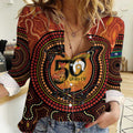 NAIDOC Week 2026 Personalised Women Casual Shirt 50 Years of Deadly Lizard Kangaroo Aboriginal Art