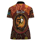 NAIDOC Week 2026 Personalised Women Polo Shirt 50 Years of Deadly Lizard Kangaroo Aboriginal Art