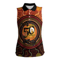 NAIDOC Week 2026 Personalised Women Sleeveless Polo Shirt 50 Years of Deadly Lizard Kangaroo Aboriginal Art