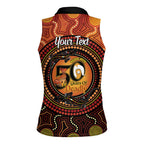 NAIDOC Week 2026 Personalised Women Sleeveless Polo Shirt 50 Years of Deadly Lizard Kangaroo Aboriginal Art