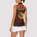 NAIDOC Week 2026 Personalised Women Sleeveless Polo Shirt 50 Years of Deadly Lizard Kangaroo Aboriginal Art