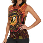 NAIDOC Week 2026 Personalised Women Sleeveless Polo Shirt 50 Years of Deadly Lizard Kangaroo Aboriginal Art