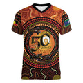 NAIDOC Week 2026 Personalised Women V-Neck T-Shirt 50 Years of Deadly Lizard Kangaroo Aboriginal Art