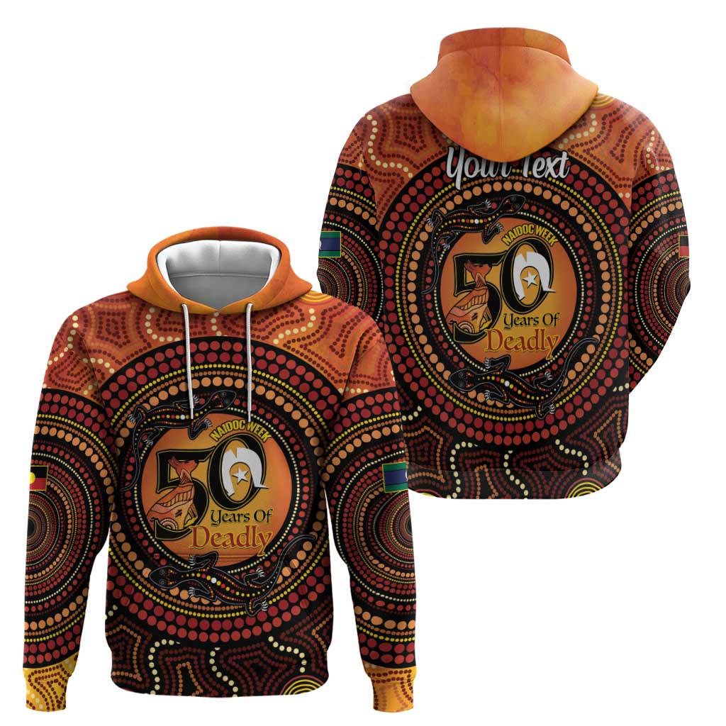 NAIDOC Week 2026 Personalised Zip Hoodie 50 Years of Deadly Lizard Kangaroo Aboriginal Art