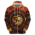NAIDOC Week 2026 Personalised Zip Hoodie 50 Years of Deadly Lizard Kangaroo Aboriginal Art