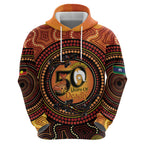 NAIDOC Week 2026 Personalised Zip Hoodie 50 Years of Deadly Lizard Kangaroo Aboriginal Art