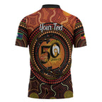 NAIDOC Week 2026 Personalised Zipper Polo Shirt 50 Years of Deadly Lizard Kangaroo Aboriginal Art