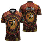NAIDOC Week 2026 Personalised Zipper Polo Shirt 50 Years of Deadly Lizard Kangaroo Aboriginal Art