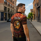 NAIDOC Week 2026 Personalised Zipper Polo Shirt 50 Years of Deadly Lizard Kangaroo Aboriginal Art