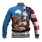 Personalised United States And Australia Baseball Jacket USA Eagle With Aussie Kangaroo
