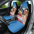 Personalised United States And Australia Car Seat Cover USA Eagle With Aussie Kangaroo