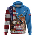 Personalised United States And Australia Hoodie USA Eagle With Aussie Kangaroo