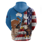 Personalised United States And Australia Hoodie USA Eagle With Aussie Kangaroo