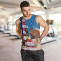 Personalised United States And Australia Men Tank Top USA Eagle With Aussie Kangaroo