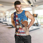 Personalised United States And Australia Men Tank Top USA Eagle With Aussie Kangaroo
