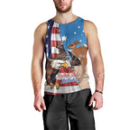 Personalised United States And Australia Men Tank Top USA Eagle With Aussie Kangaroo