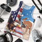 Personalised United States And Australia Men Tank Top USA Eagle With Aussie Kangaroo