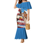 Personalised United States And Australia Mermaid Dress USA Eagle With Aussie Kangaroo