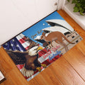 Personalised United States And Australia Rubber Doormat USA Eagle With Aussie Kangaroo
