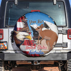 Personalised United States And Australia Spare Tire Cover USA Eagle With Aussie Kangaroo