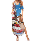 Personalised United States And Australia Summer Maxi Dress USA Eagle With Aussie Kangaroo