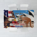 Personalised United States And Australia Tablecloth USA Eagle With Aussie Kangaroo