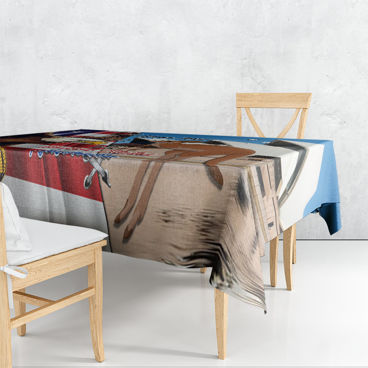 Personalised United States And Australia Tablecloth USA Eagle With Aussie Kangaroo
