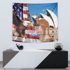 Personalised United States And Australia Tapestry USA Eagle With Aussie Kangaroo