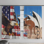 Personalised United States And Australia Window Curtain USA Eagle With Aussie Kangaroo