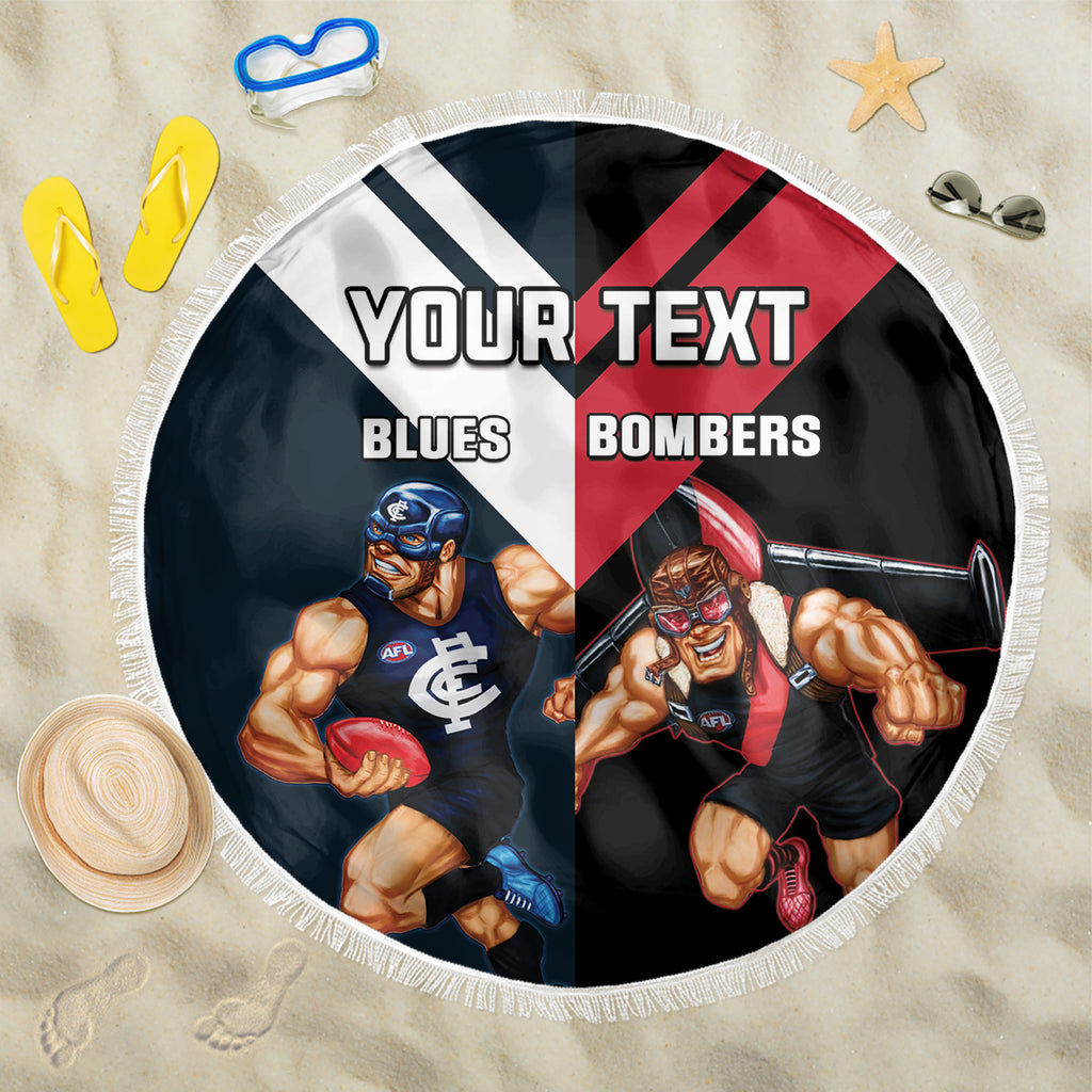 Custom Blues And Bombers Football Beach Blanket 2024 Together Sporty