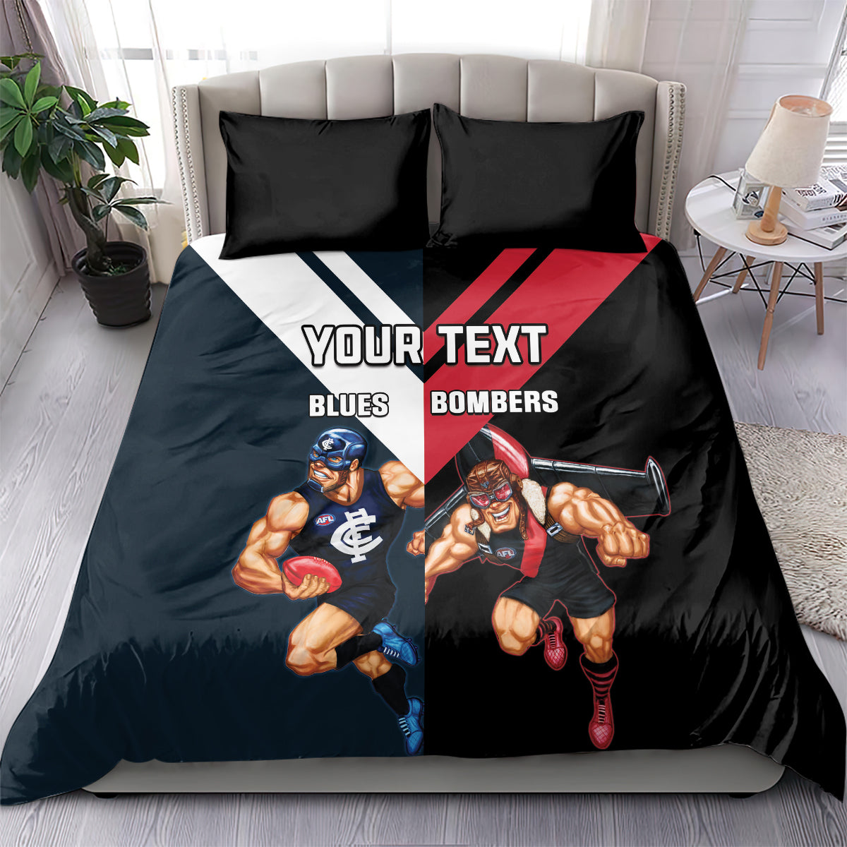 Custom Blues And Bombers Football Bedding Set 2024 Together Sporty