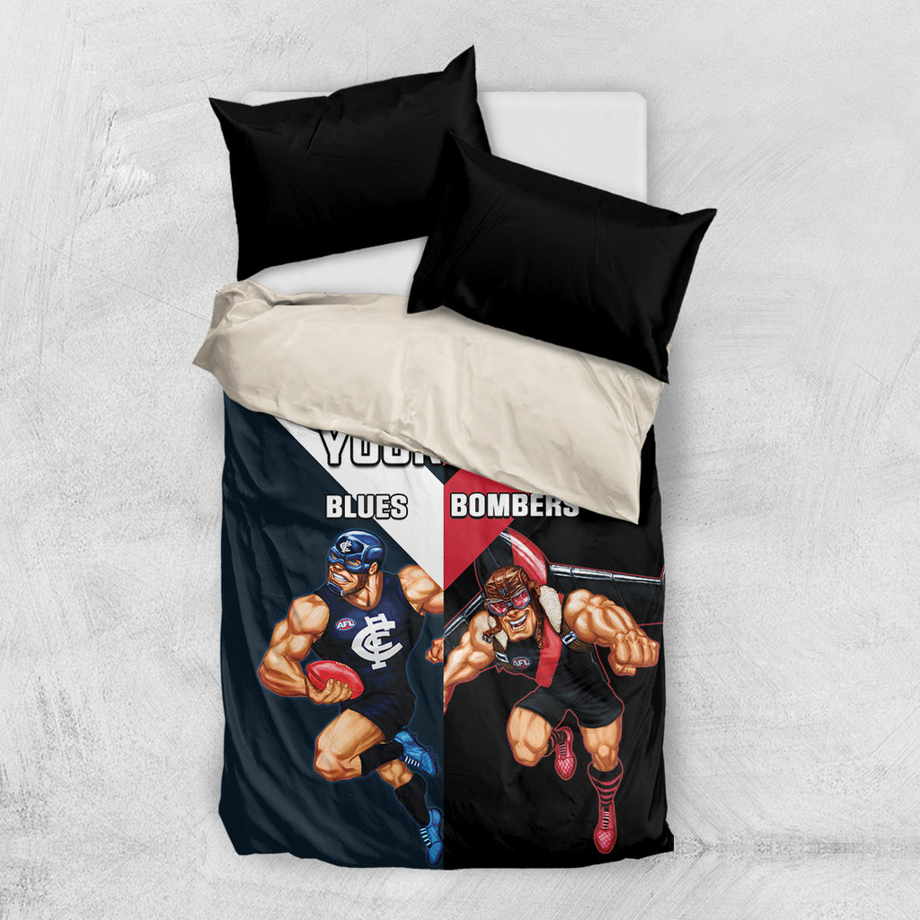 Custom Blues And Bombers Football Bedding Set 2024 Together Sporty