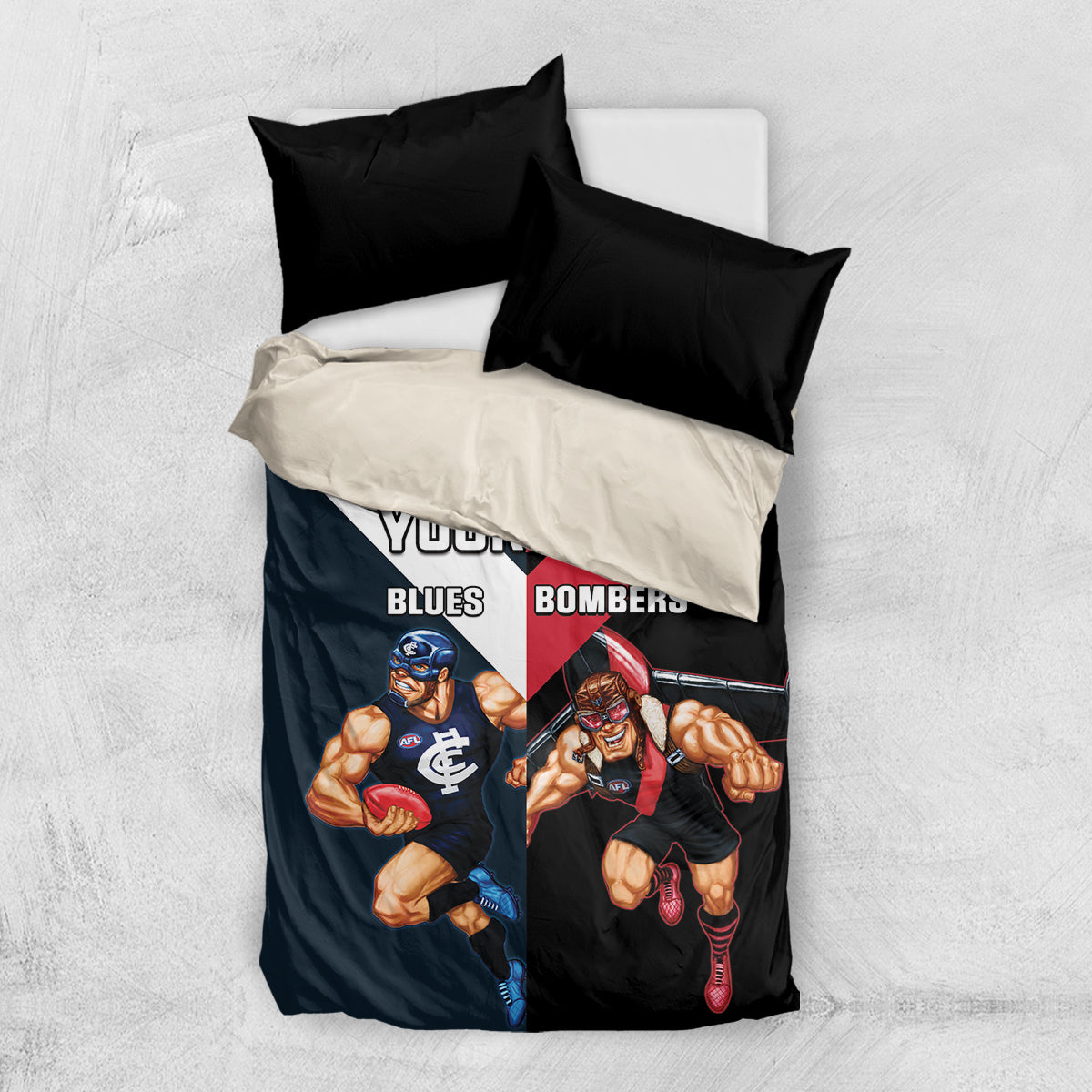 Custom Blues And Bombers Football Bedding Set 2024 Together Sporty