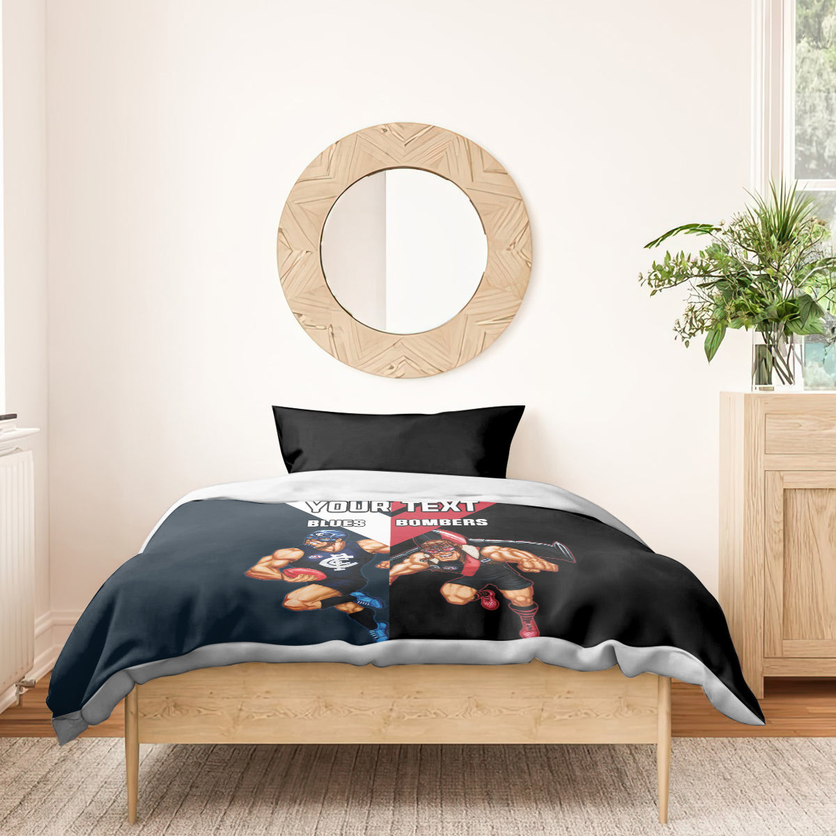 Custom Blues And Bombers Football Bedding Set 2024 Together Sporty