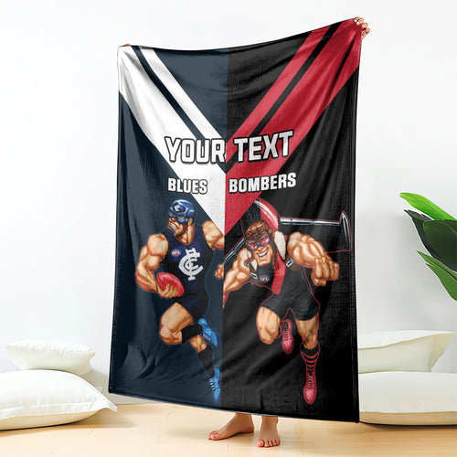Custom Blues And Bombers Football Blanket 2024 Together Sporty