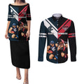 Custom Blues And Bombers Football Couples Matching Puletasi and Long Sleeve Button Shirt 2024 Together Sporty