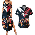 Custom Blues And Bombers Football Couples Matching Summer Maxi Dress and Hawaiian Shirt 2024 Together Sporty