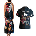 Custom Blues And Bombers Football Couples Matching Tank Maxi Dress and Hawaiian Shirt 2024 Together Sporty