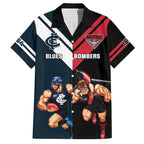 Custom Blues And Bombers Football Family Matching Long Sleeve Bodycon Dress and Hawaiian Shirt 2024 Together Sporty