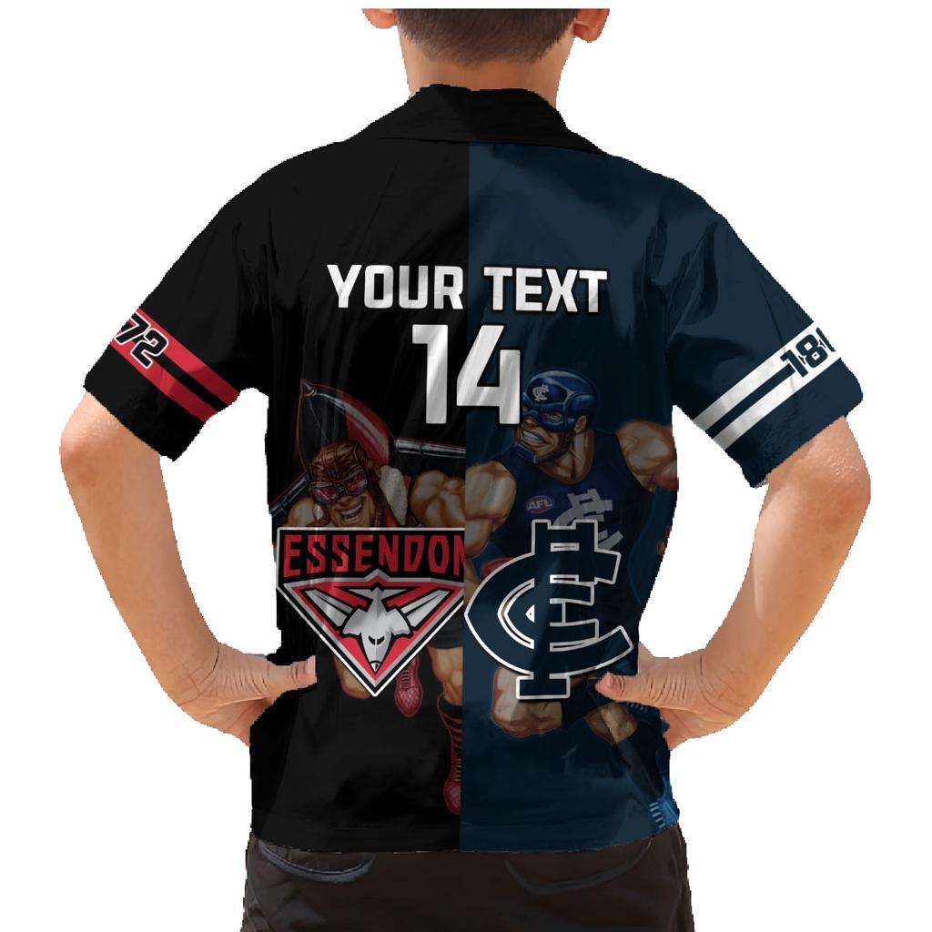 Custom Blues And Bombers Football Family Matching Mermaid Dress and Hawaiian Shirt 2024 Together Sporty